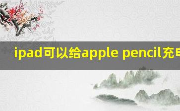 ipad可以给apple pencil充电吗